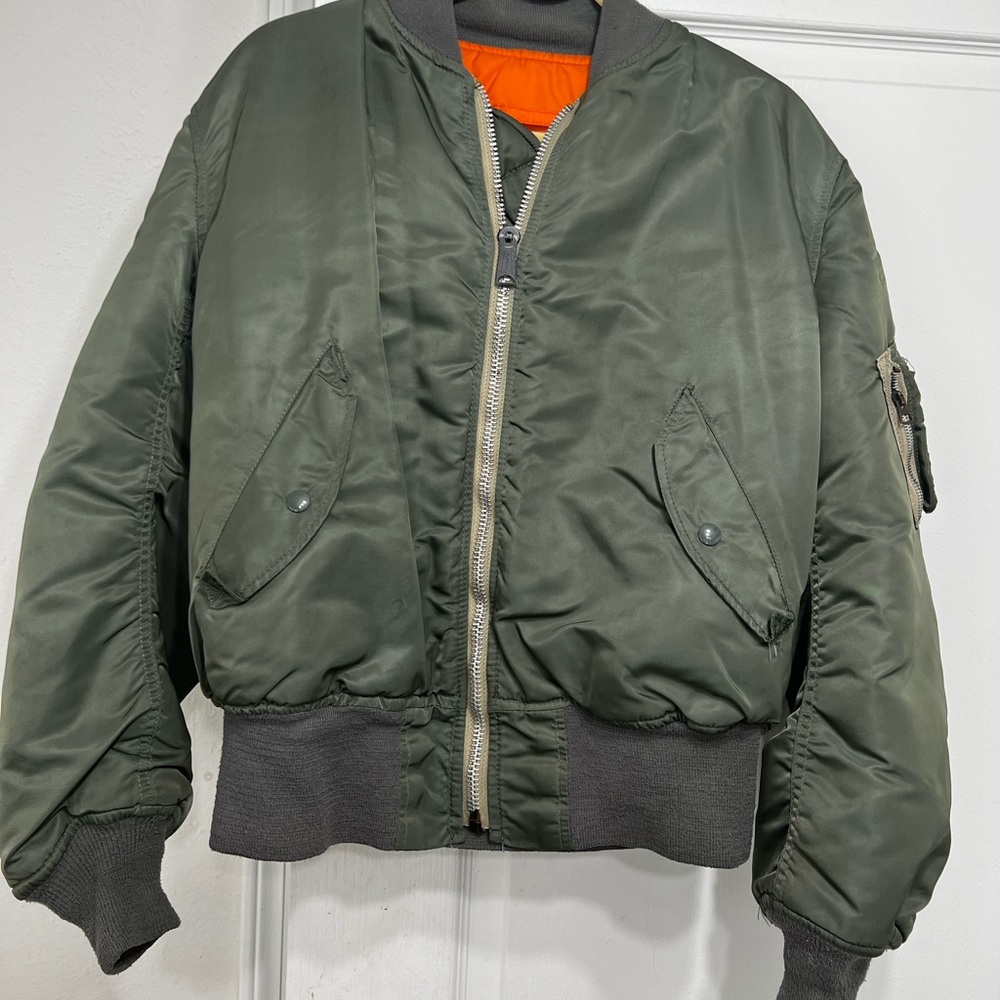 Vintage MA-1 Nylon Flight Jacket, Bomber Jacket